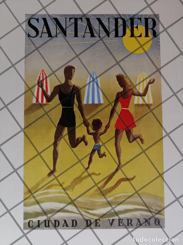Collectionnisme d'affiches: CARTEL ANTIGUO PLAYAS DE SANTANDER, ESPA&Ntilde;A 1949