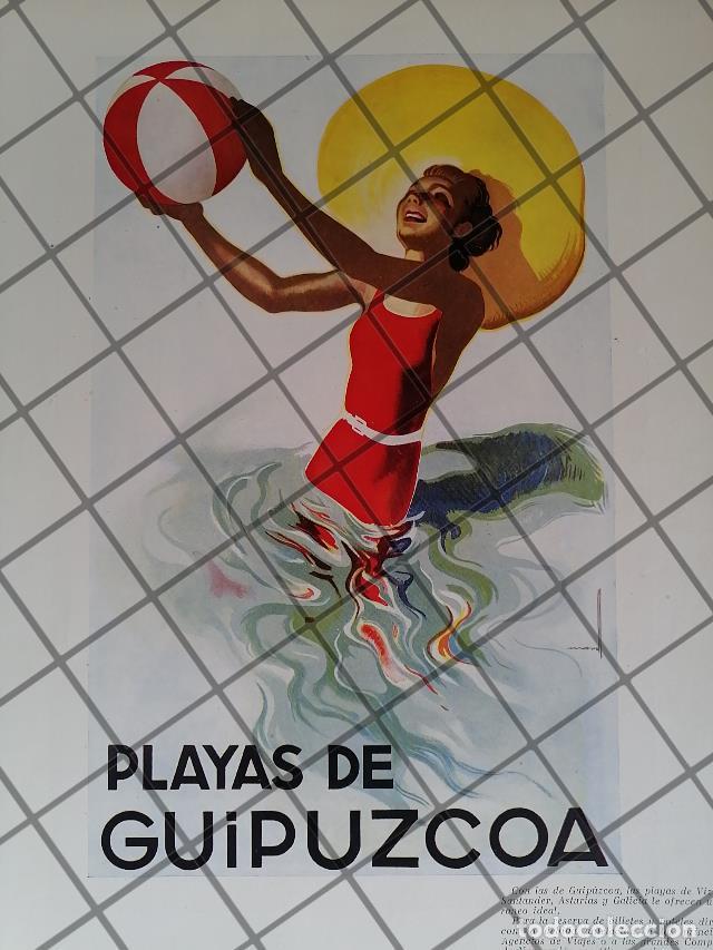 Collectionnisme d'affiches: CARTEL ANTIGUO PLAYAS DE GUIPUZCOA, TURISMO, ESPA&Ntilde;A 1949