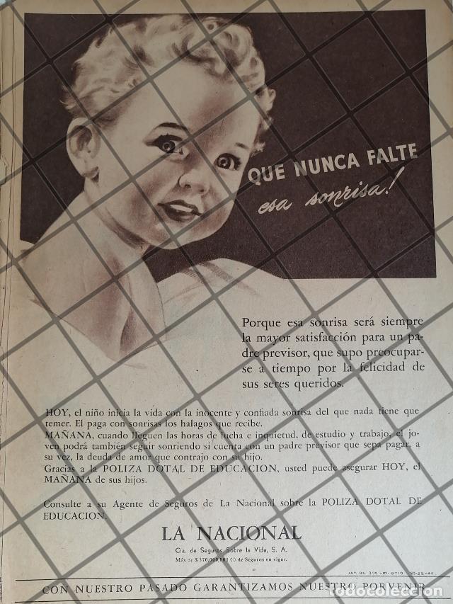 Collectionnisme d'affiches: CARTEL ANTIGUO ORIGINAL ASEGURADORA LA NACIONAL 1947 /993