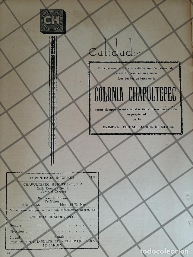 Sammeln von Plakaten: AFICHE ANTIGUO COLONIA LOMAS DE CHAPULTEPEC 1922 EIGHTS