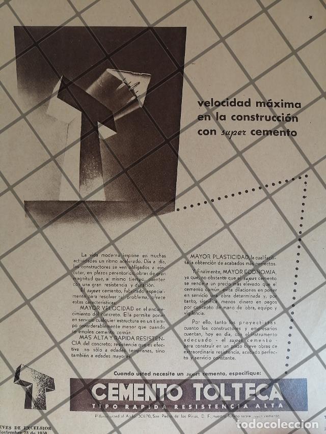 Sammeln von Plakaten: CARTEL PUBLICITARIO ANTIGUO CEMENTO TOLTECA 1950 /1037