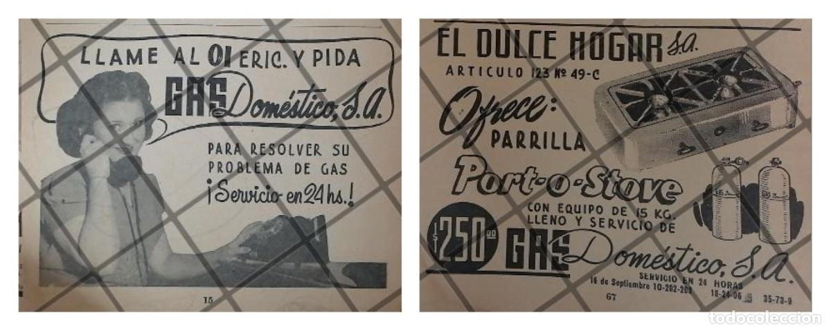 Sammeln von Plakaten: CARTEL ANTIGUO ORIGINAL GAS DOMESTICO S.A 1948 /1034