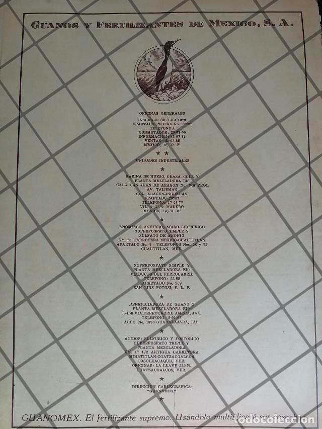 Sammeln von Plakaten: CARTEL ANTIGUO GUANOS Y FERTILIZANTES DE MEXICO S.A 1964