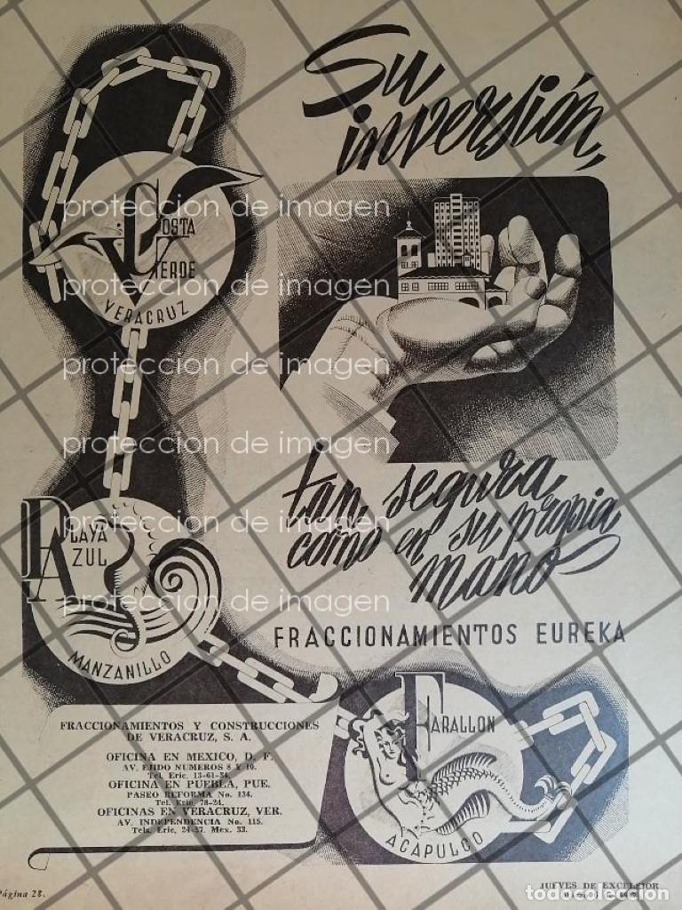 Sammeln von Plakaten: CARTEL PUBLICITARIO FRACCIONAMIENTOS EUREKA 1947 /RARO