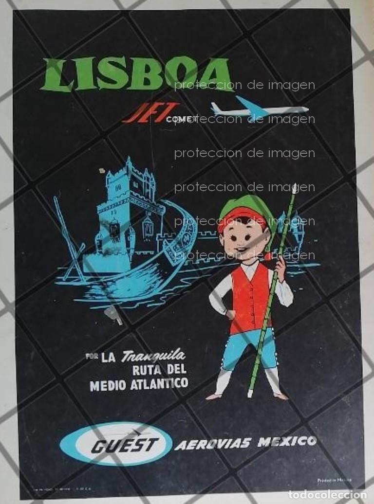 Sammeln von Plakaten: CARTEL PUBLICITARIO RETRO AEROLINEAS GUEST JET COMET 1961 1051