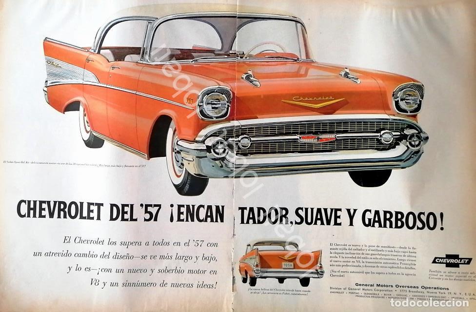 Sammeln von Plakaten: CARTEL ANTIGUO ORIGINAL DE AUTOS CHEVROLET BEL AIR SEDAN SPORT 1957 / 838