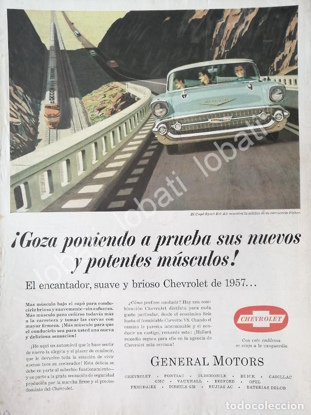Sammeln von Plakaten: CARTEL ANTIGUO ORIGINAL DE AUTOS CHEVROLET BEL AIR SPORT COUPE 1957 / 836