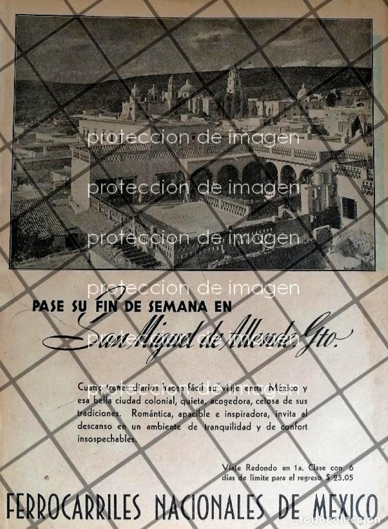 Sammeln von Plakaten: CARTEL ANTIGUO FERROCARRILES NACIONALES SAN MIGUEL DE ALLENDE 1942
