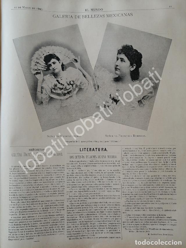 Sammeln von Plakaten: CARTEL ANTIGUO ORIGINAL DE CZARINA IBERRI RODRIGUEZ & FRANCISCA ROBINSON 1895 / ASM GUAYMAS
