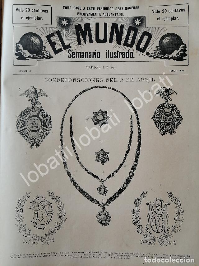 Sammeln von Plakaten: PORTADA ANTIGUA ORIGINAL 1895 CONDECORACIONES DE PORFIRIO DIAZ Y MARIANO ESCOBEDO / MLT