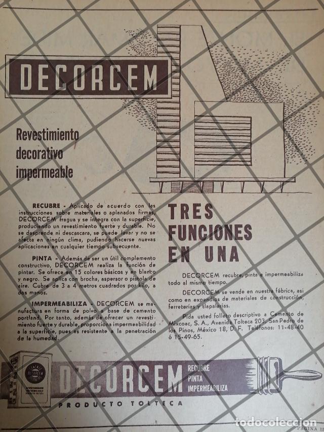 Sammeln von Plakaten: CARTEL ANTIGUO DECORCEM, CEMENTOS TOLTECA 1953 1099