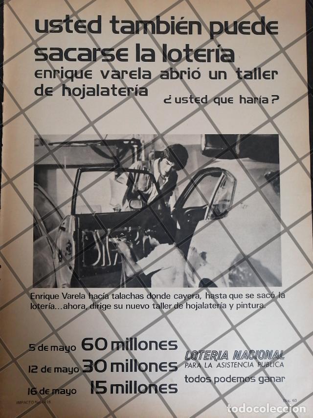 Sammeln von Plakaten: AFICHE ANTIGUO ORIGINAL LOTERIA NACIONAL 1970 /187