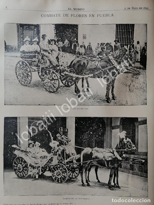 Sammeln von Plakaten: CARTEL ANTIGUO ORIGINAL DE DESFILE FLORAL PUEBLA 1895. ALFREDO KING & AGUSTIN HIDALGA / ASM