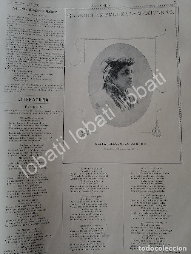 Sammeln von Plakaten: CARTEL ANTIGUO ORIGINAL DE 1895. MACLOVIA CA&Ntilde;EDO GONZALEZ. FOTO DE JOSE Ma. LUPERCIO