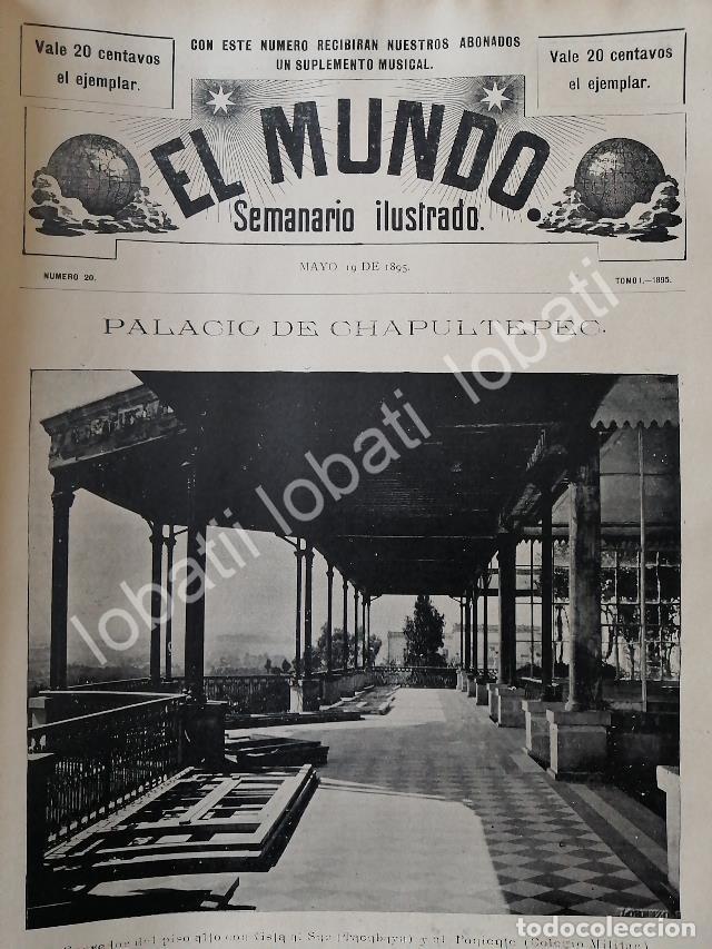 Sammeln von Plakaten: CARTEL ANTIGUO ORIGINAL DE EL PALACIO DE CHAPULTEPEC 1895 / LDM. OCTAVIANO DE LA MORA