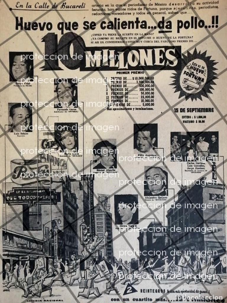 Sammeln von Plakaten: AFICHE ANTIGUO ORIGINAL LOTERIA NACIONAL Y PERIODISTAS 1953