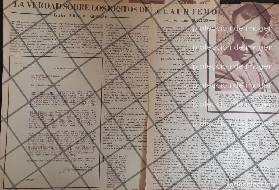 Collectionnisme d'affiches: AFICHE ANTIGUO VERDAD DE LOS RESTOS DE CUAUHTEMOC 1952