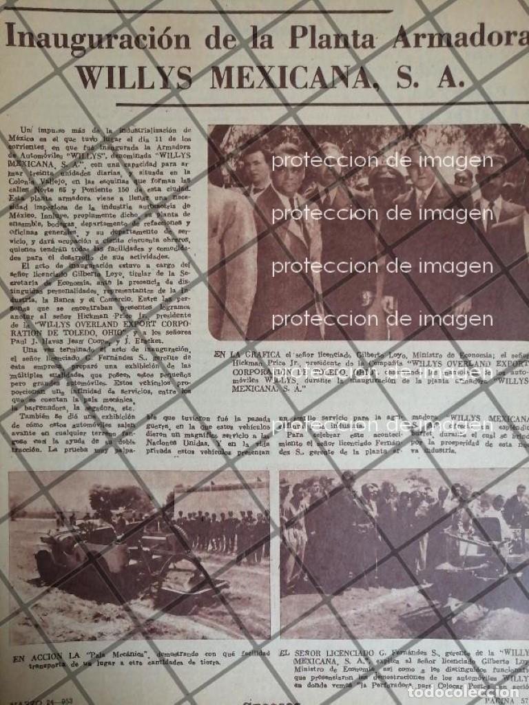 Collectionnisme d'affiches: AFICHE ANTIGUO INAUGURAN PLANTA AUTOS WILLYS MEXICANA 1953
