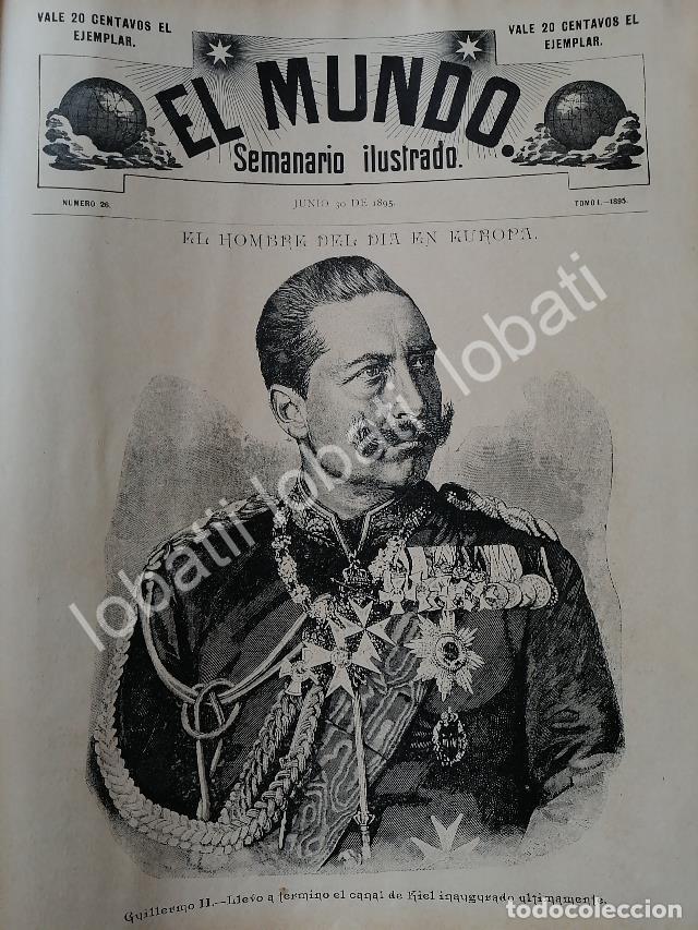 Collectionnisme d'affiches: PORTADA ANTIGUA ORIGINAL 1895 EL REY GUILLERMO II TERINA EL CANAL DE KIEL