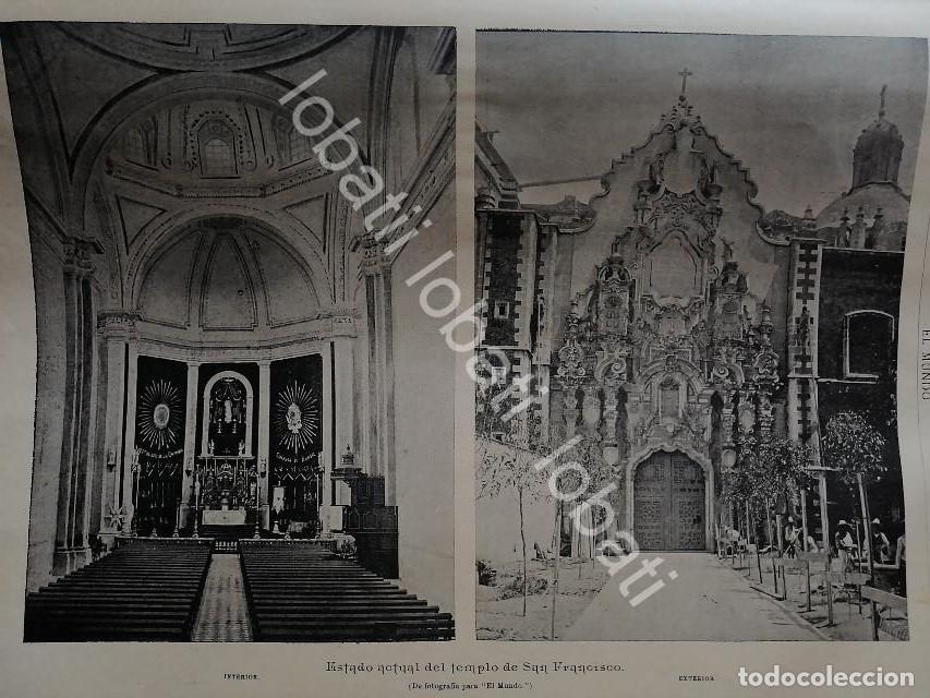 Collectionnisme d'affiches: CARTEL ANTIGUO ORIGINAL DE 1895. EL TEMPLO DE SAN FRANCISCO D.F (CENTRO HISTORICO) /RLG