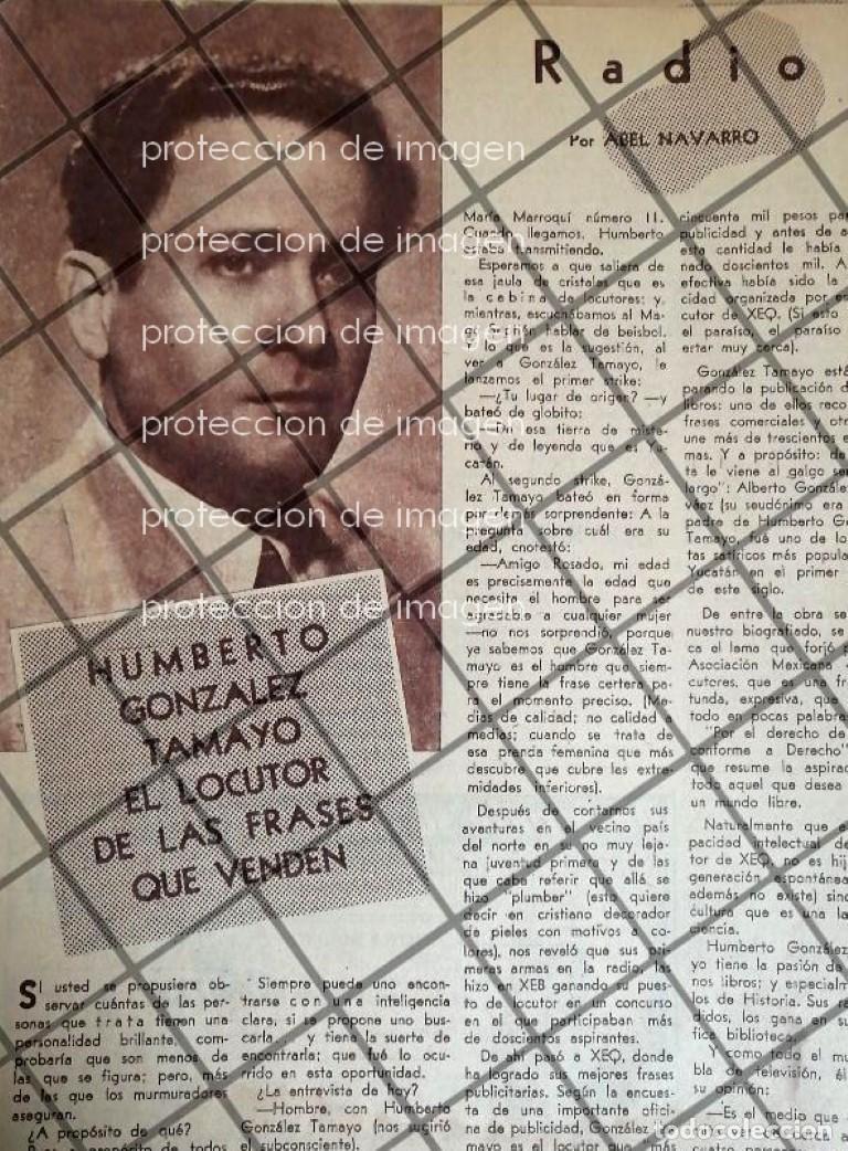 Collectionnisme d'affiches: AFICHE ANTIGUO ENTREVISTA A HUMBERTO GONZALEZ TAMAYO 1952