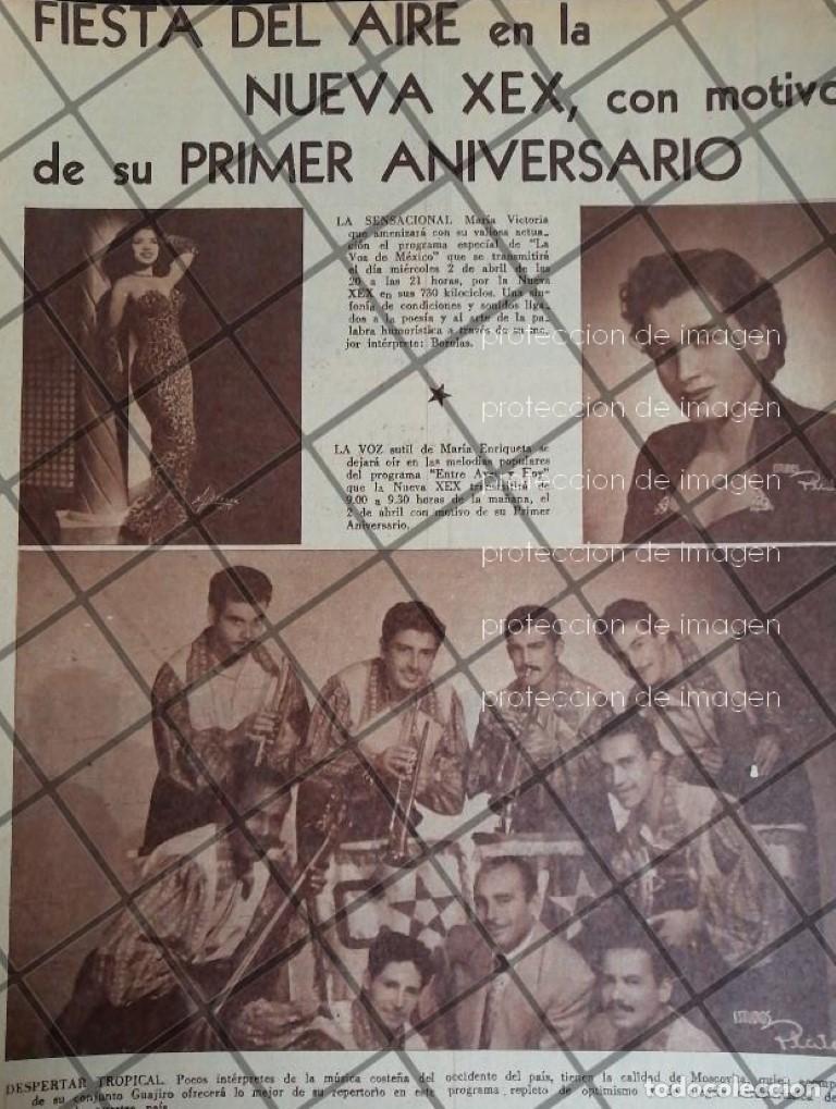 Collectionnisme d'affiches: AFICHE ANTIGUO RADIO DIFUSORA X.E.X CELEBRA 1ER ANIVERSARIO. 1952