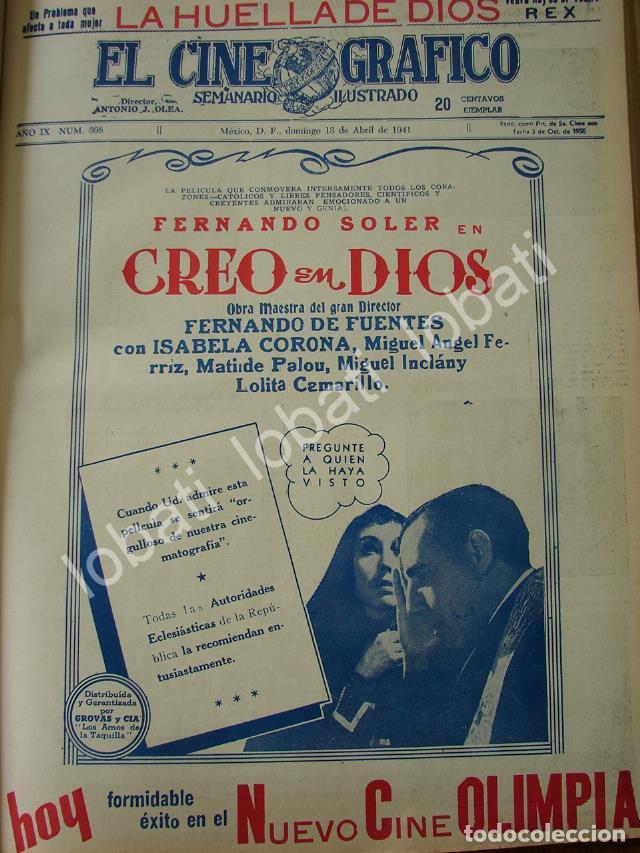 Collectionnisme d'affiches: CARTEL ANTIGUO ORIGINAL DE PELICULA CREO EN DIOS 1941 FERNANDO SOLER /N94