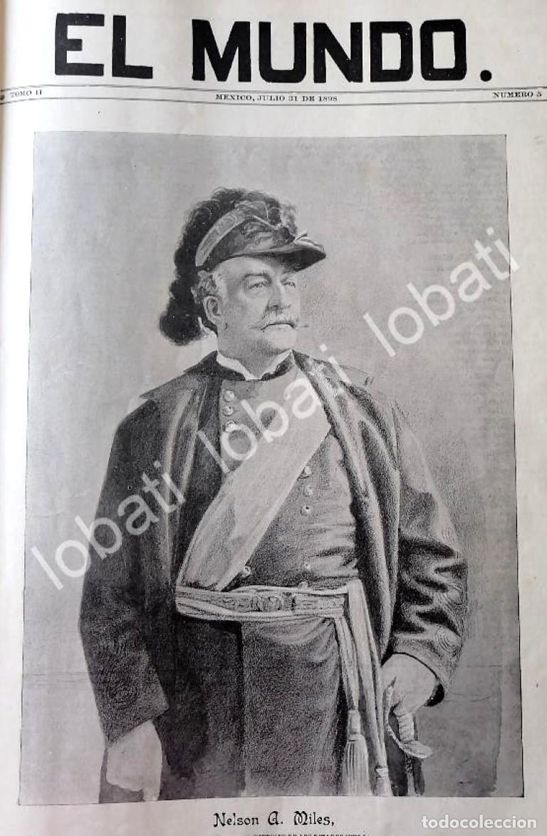 Collectionnisme d'affiches: PORTADA ANTIGUA ORIGINAL 1898 GENERAL. NELSON A. MILES, GUERRA HISPANO AMERICANA / MLT