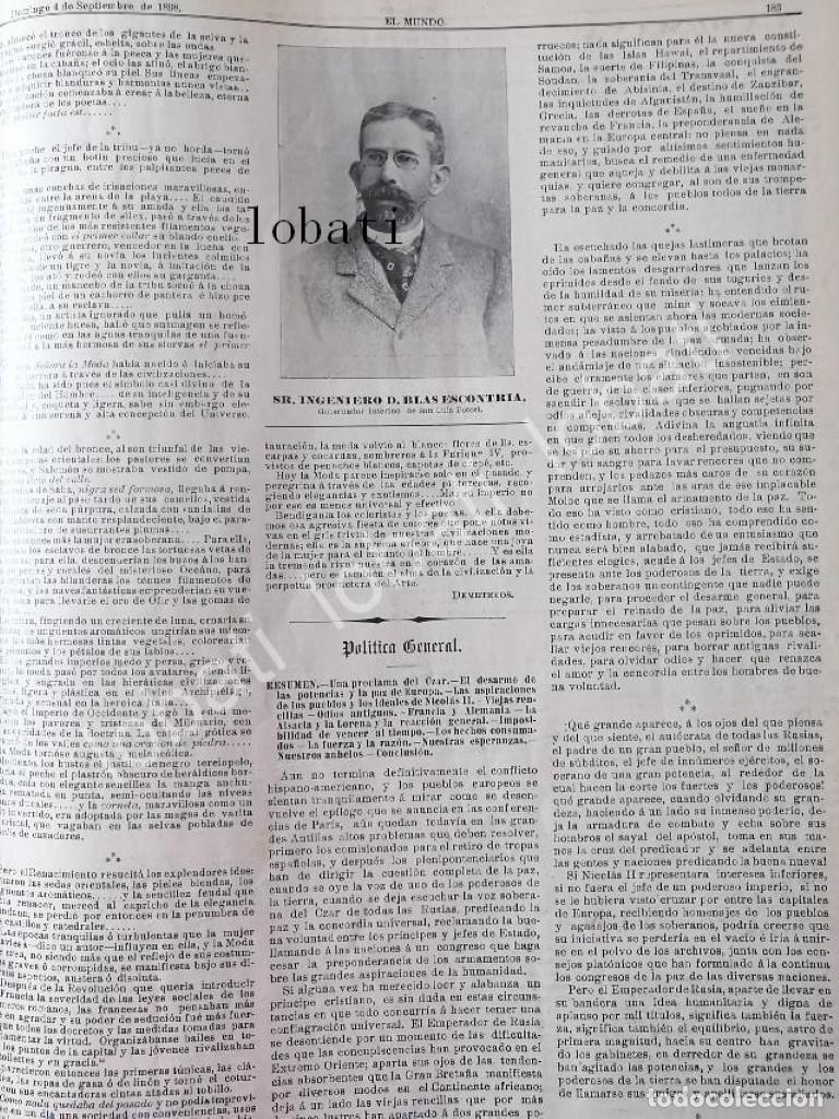 Sammeln von Plakaten: CARTEL ANTIGUO ORIGINAL DE BLAS ESCONTRIA BUSTAMANTE DESIGNADO GOBERNADOR INTERINO DE S.L.P 1898