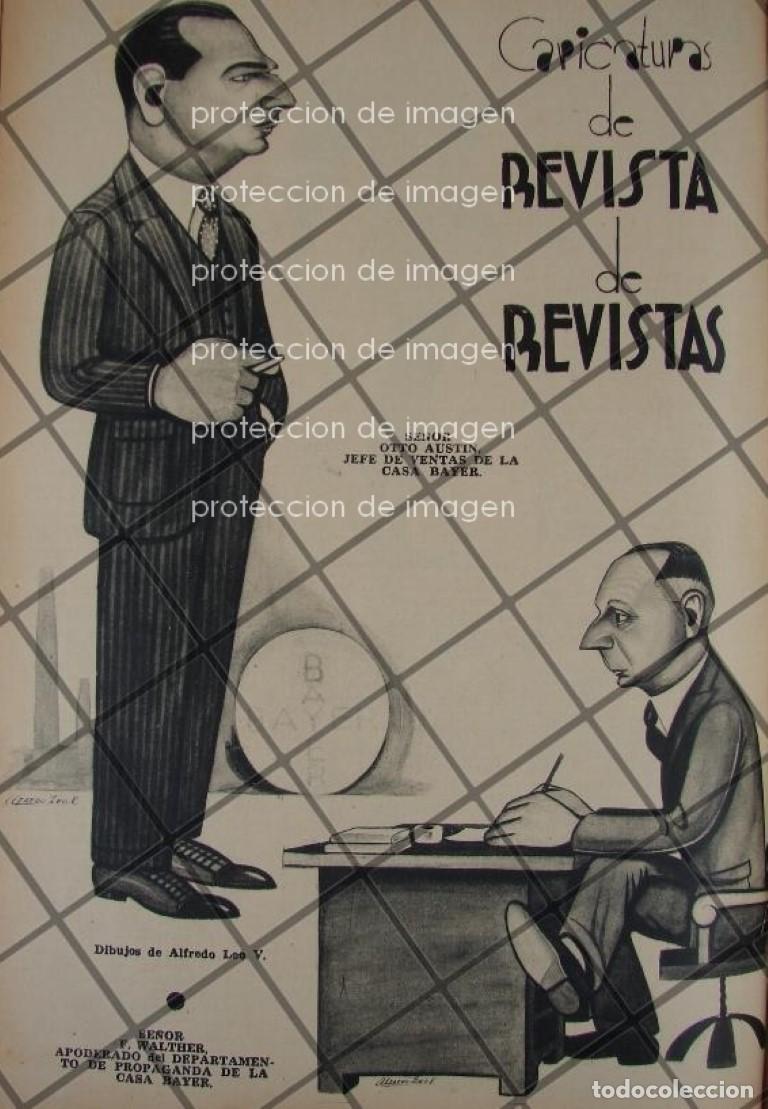 Sammeln von Plakaten: CARICATURA ANTIGUA DIRECTIVOS DE BAYER DE MEXICO, DIBUJO ALFREDO LEO 1937