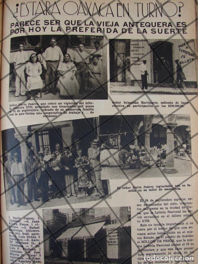 Sammeln von Plakaten: AFICHE ANTIGUO PREMIOS DE LA LOTERIA NACIONAL DE OAXACA 1937