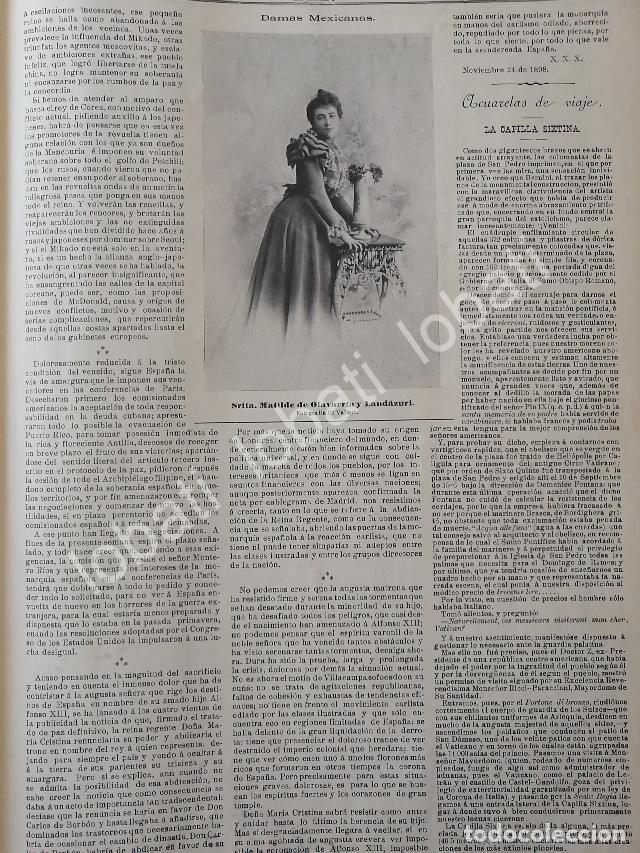 Sammeln von Plakaten: CARTEL ANTIGUO ORIGINAL DE MATILDE OLAVARRIA LANDAZURI 1898 / Y MAS NOTAS / ASM