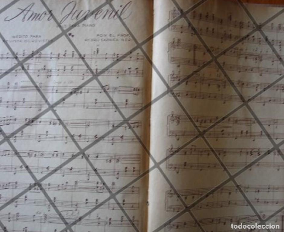 Poster collecting: PARTITURA ANTIGUA INEDITA DE PEDRO GARNICA NERI 1939 AMOR JUVENIL