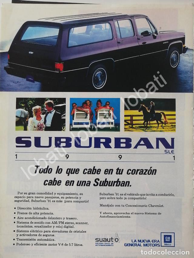Poster collecting: CARTEL ANTIGUO ORIGINAL DE AUTOS. CAMIONETAS CHEVROLET SUBURBAN 1991 /924