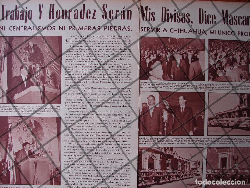 Poster collecting: AFICHE RETRO RENE MASCARE&Ntilde;AS ASUME ALCALDIA CD. JUAREZ 1956