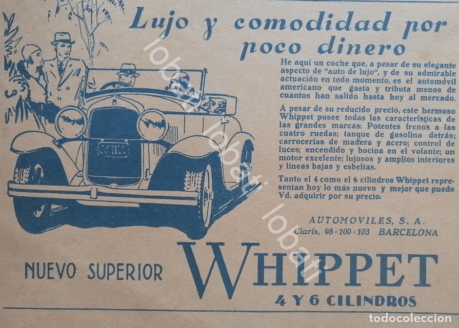 Poster collecting: CARTEL ANTIGUO ORIGINAL DE AUTOS WHIPPET 6V 1929 /975