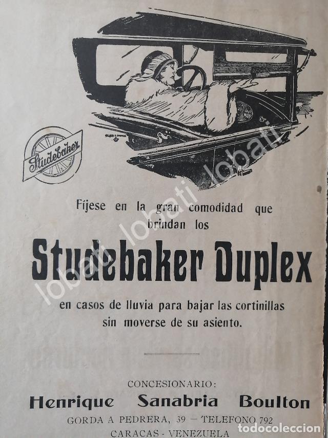 Poster collecting: CARTEL ANTIGUO ORIGINAL DE AUTOS STUDEBAKER DUPLEX 1929 /982