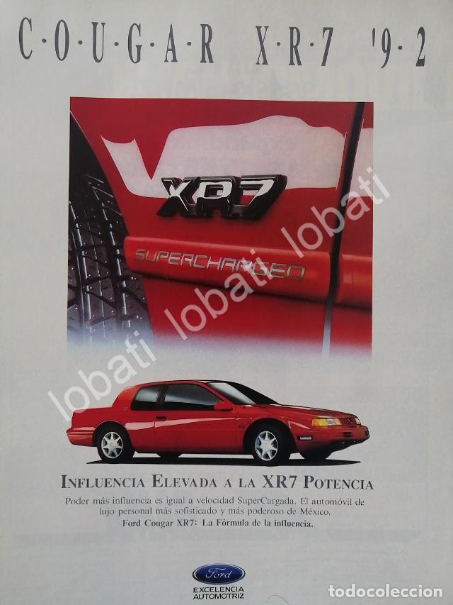 Collectionnisme d'affiches: CARTEL ANTIGUO ORIGINAL DE AUTOS FORD COUGAR XR7 1992 /N995