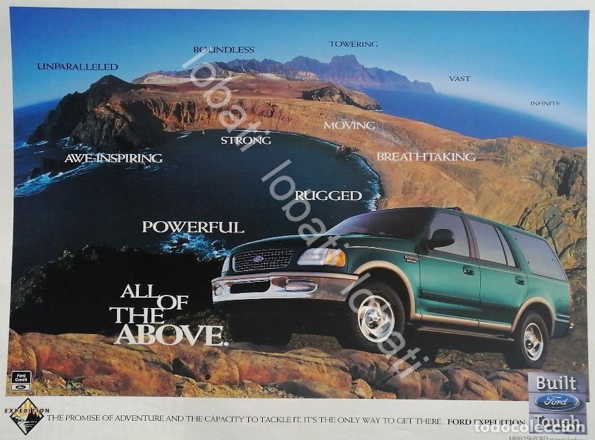 Collectionnisme d'affiches: CARTEL ANTIGUO ORIGINAL DE AUTOS CAMIONETA FORD EXPEDITION 1997 PRIMERA VERSION /1006
