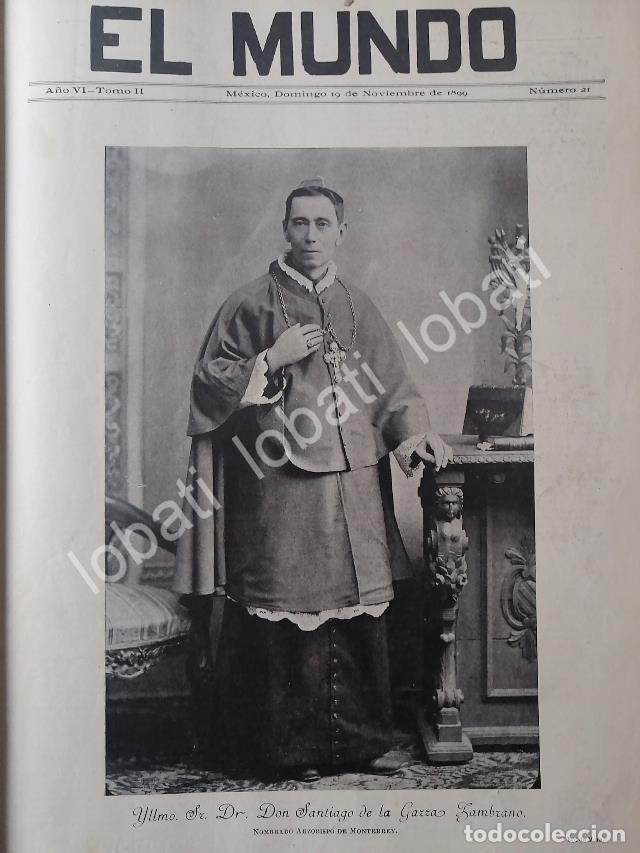 Collectionnisme d'affiches: PORTADA ANTIGUA ORIGINAL OBISPO. SANTIAGO DE LA GARZA ZAMBRANO 1899 MONTERREY / RLG