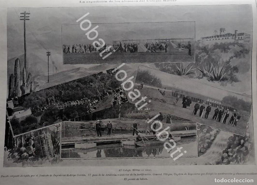 Collectionnisme d'affiches: CARTEL ANTIGUO ORIGINAL DE EXPEDICION DE CADETES DEL COLEGIO MILITAR A TIANGUISTENGO 1899 / MLT