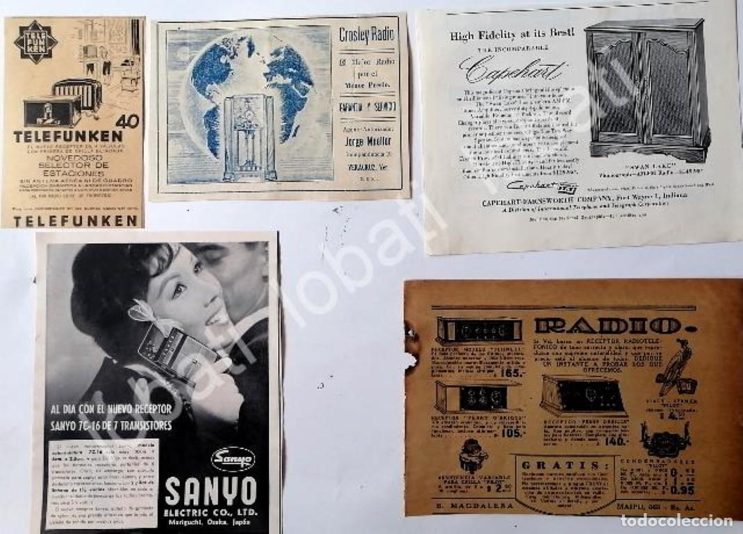 Collectionnisme d'affiches: CARTEL ANTIGUO ORIGINAL DE SET DE 5 MINI CARTELES DE RADIOS 1930s - 50s / 271