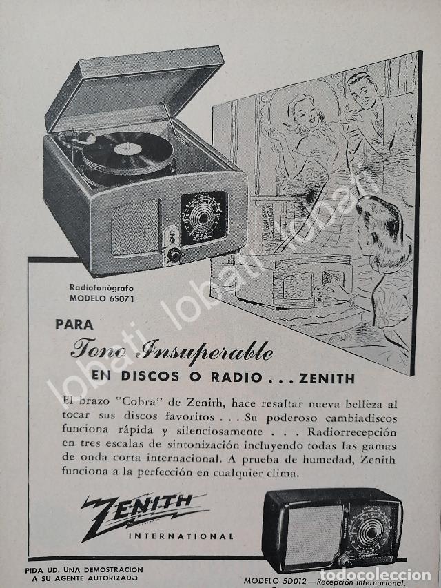 Coleccionismo de carteles: CARTEL ANTIGUO ORIGINAL DE MINI TOCADISCOS Y RADIOS ZENITH TRANSOCEANICO 1950s / 280