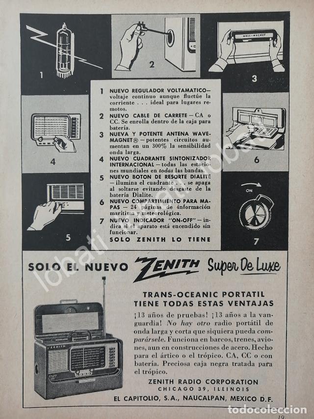 Collectionnisme d'affiches: CARTEL ANTIGUO ORIGINAL DE MINI RADIOS ZENITH TRANSOCEANICO 1950s / 286