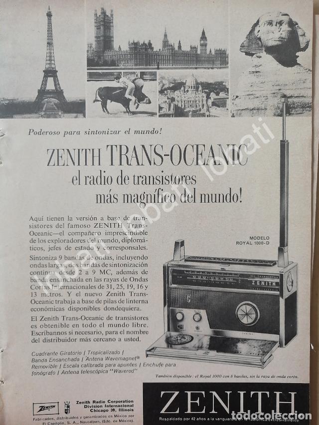 Collectionnisme d'affiches: CARTEL ANTIGUO ORIGINAL DE MINI CARTEL RADIOS ZENITH TRANSOCEANICO ROYAL 1000-D / 287