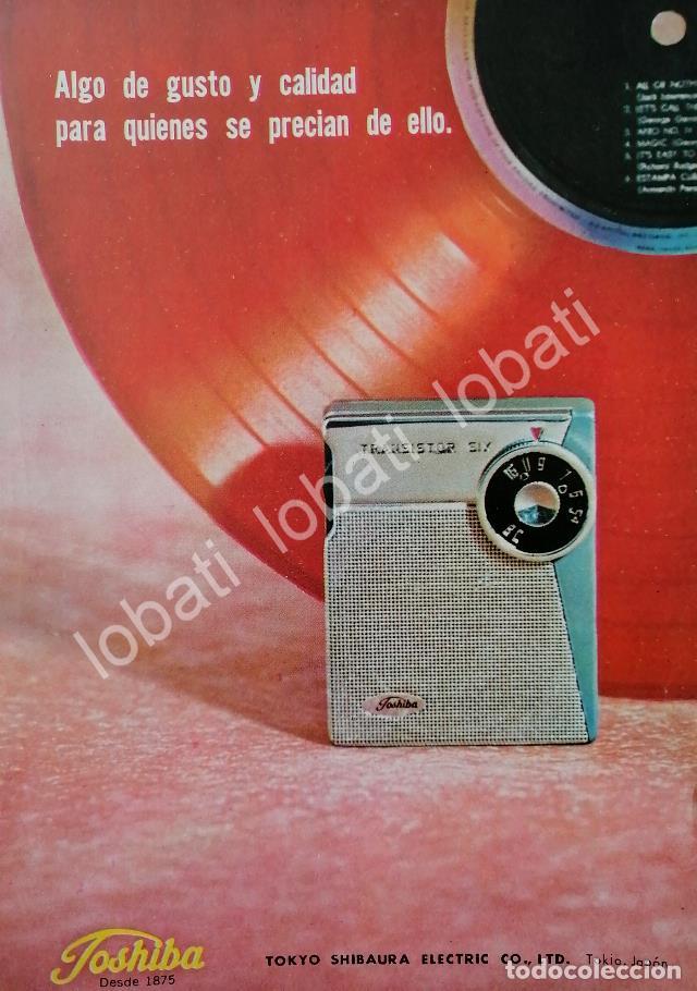 Collectionnisme d'affiches: CARTEL ANTIGUO ORIGINAL DE MINI CARTEL RADIOS DE BOLSILLO TOSHIBA 1960s / 294