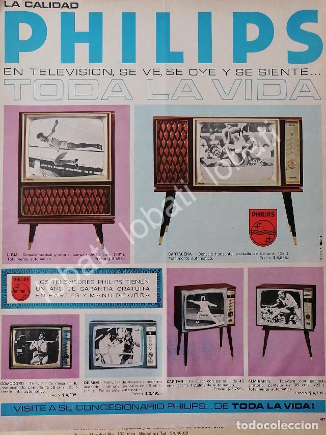 Collectionnisme d'affiches: CARTEL ANTIGUO ORIGINAL DE TELEVISORES Y CONSOLAS PHILIPS 1968 /303