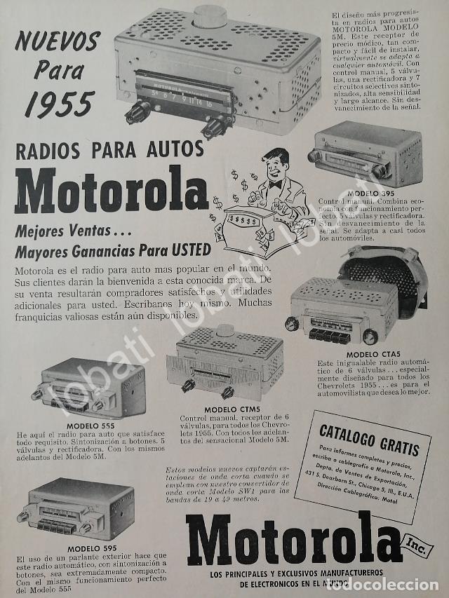 Collectionnisme d'affiches: CARTEL ANTIGUO ORIGINAL DE AUTO ESTEREOS MOTOROLA 1955 /378 MUY RARO