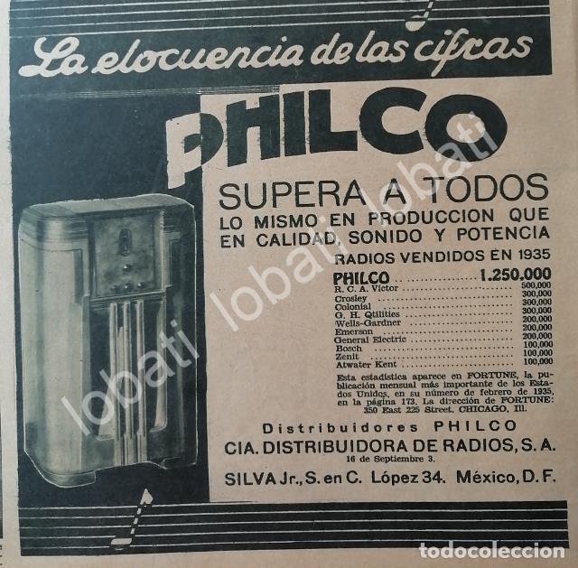 Collectionnisme d'affiches: CARTEL ANTIGUO ORIGINAL DE RADIOS PHILCO 1935 /387