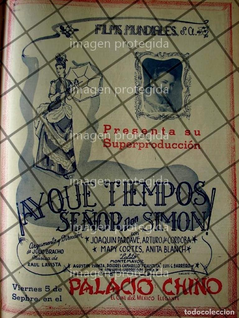 Collectionnisme d'affiches: CARTEL ANTIGUO PELICULA QUE TIEMPOS SE&Ntilde;OR DON SIMON 5